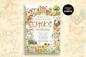 Farm Birthday Invitation, an Invitation Template by M9 Design