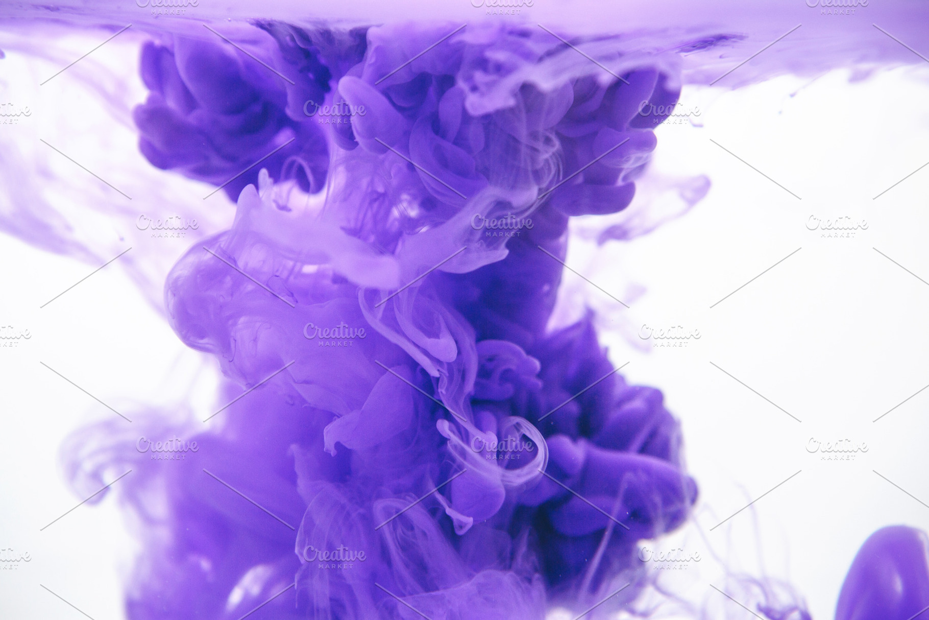 Purple color ink in water containing violet, purple, and ink, an Abstract Photo by franz12