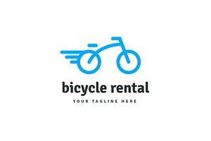 Bicycle line rounded vector logo