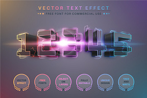 Pixel Lightning Editable Text Effect