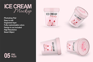 Ice Cream Tub Mockup