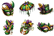 Mardi Gras Sublimation Clipart, a Graphic by CitraGraphics (Thumbnail 4 of 5)