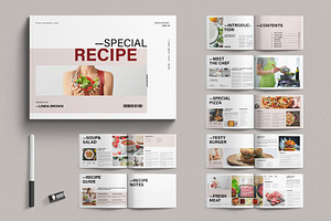 Recipe Book Brochure Landscape, a Brochure Template by E-Type