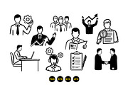 Business Teamwork Vector Icons, an Illustration by designvectx (Thumbnail 3 of 3)