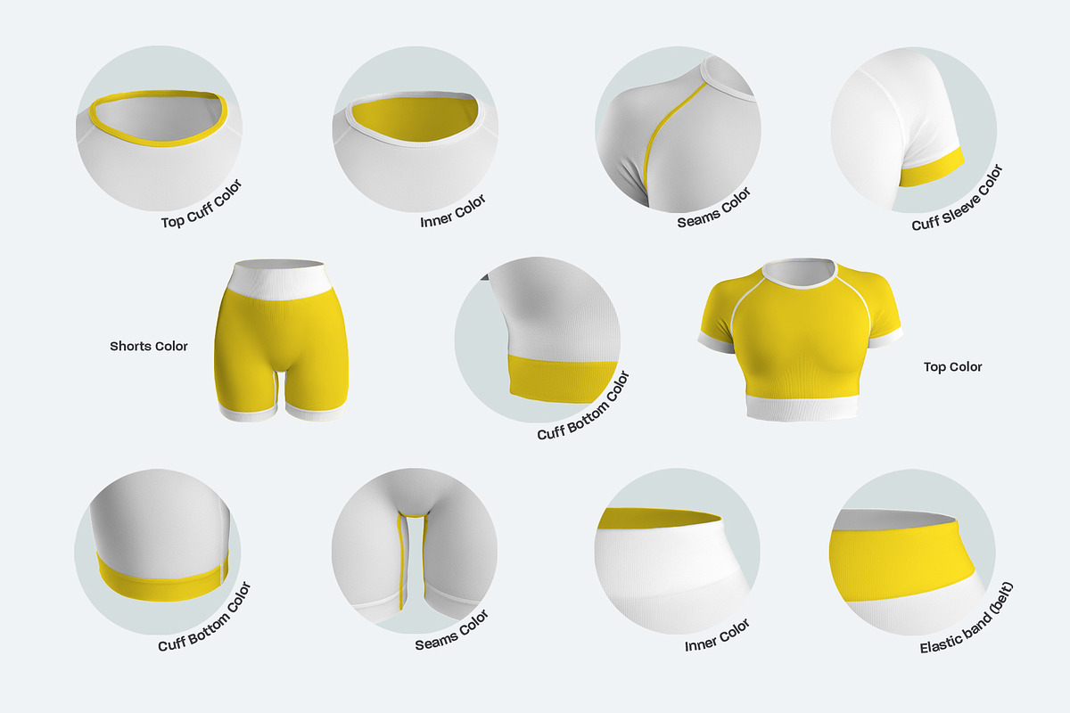 3D Mockup Top & Shorts Sportswears, a Shirt Mockup by Grow Design Craft Studio (Photo 3 of 9)