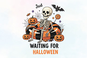 Just Waiting for Halloween PNG, an Illustration by CraftArtStudio (Thumbnail 1 of 4)