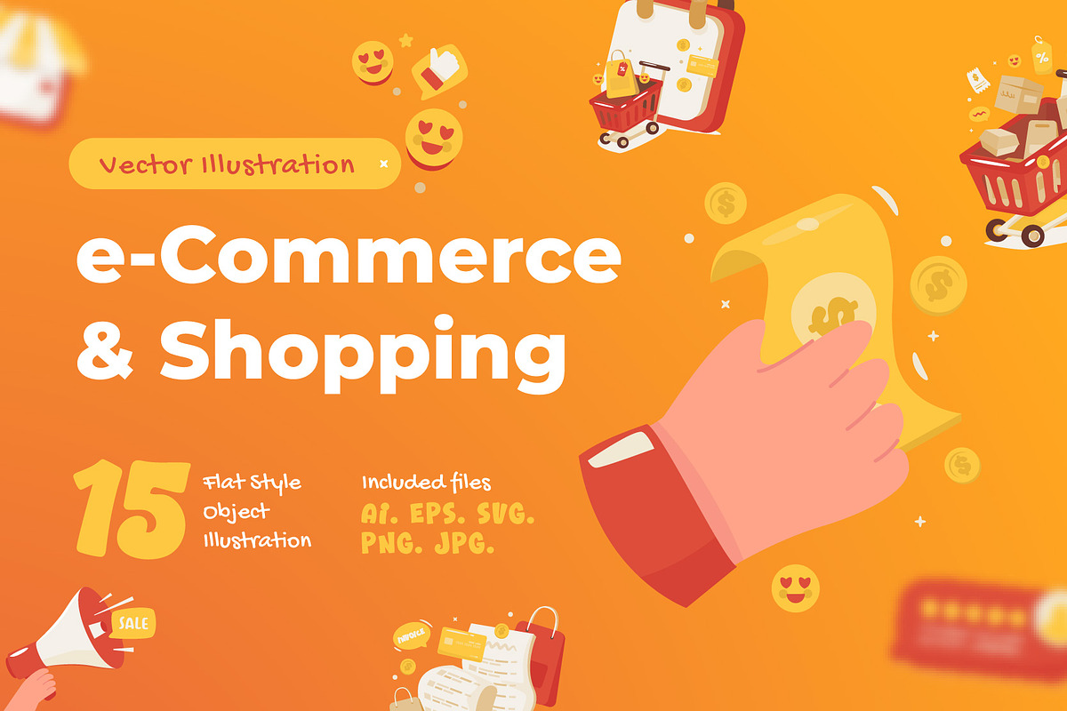 Shopping Vector Illustrations, an Object Illustration by Ilusiku Studio (Photo 1 of 3)