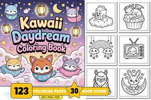 Kawaii Daydream Cute Coloring Book, an Education Illustration by Design Station