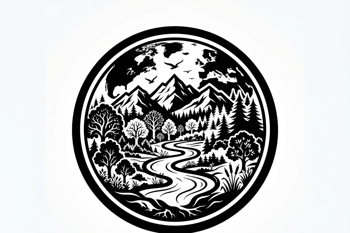 60 Eco Globe Landscape Silhouette, a Technology Illustration by Amazin_art (Photo 39 of 44)