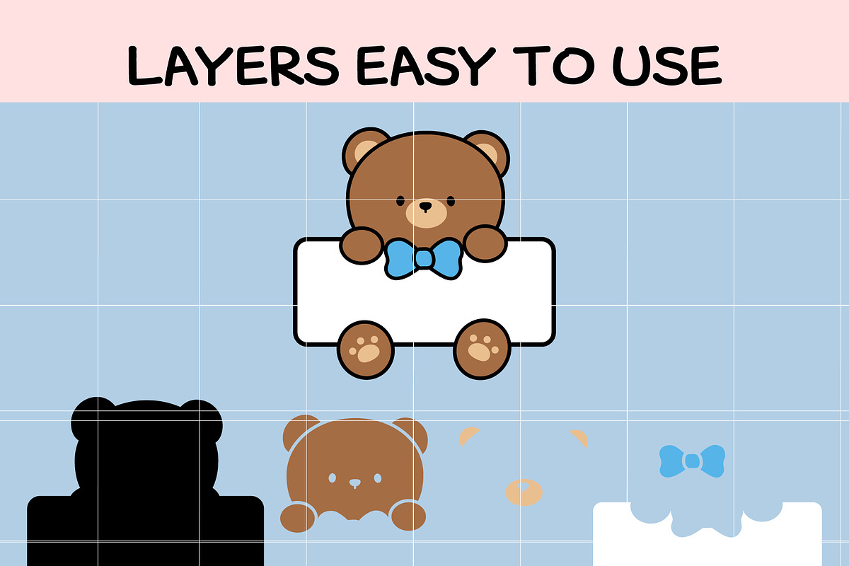 Cute Bear Car SVG | Kawaii Teddy Bea, an Illustration by TheHitShop (Photo 6 of 7)