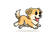 Cute golden retriever dog running, an Animal Illustration by garistipis (Thumbnail 2 of 4)