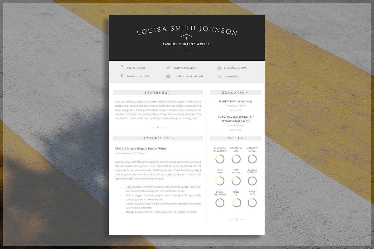 Word Resume Template, a Resume Template by introDuice - CV / Resumes (Photo 1 of 7)