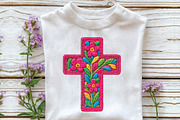Pink Floral Cross, Easter Cross Png, an Illustration by DreamPrint404 (Thumbnail 7 of 7)