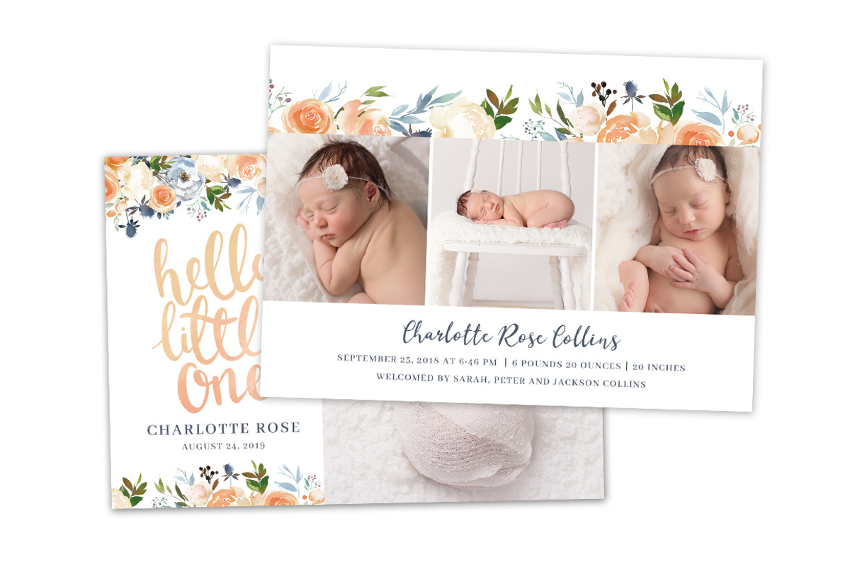 Birth Announcement Card Template, a Card Template by OtoStudio