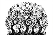 50 Mystical Galaxy Forest Silhouette, a Technology Illustration by Amazin_art (Thumbnail 23 of 41)