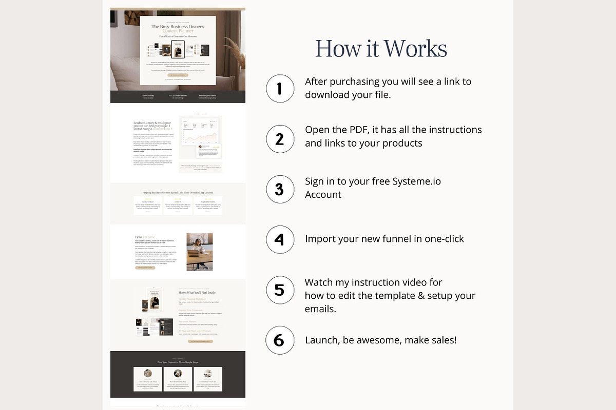 Systeme.io Almond Studio Funnel, a Landing Page Template by Hayley's Digital Hub (Photo 10 of 10)