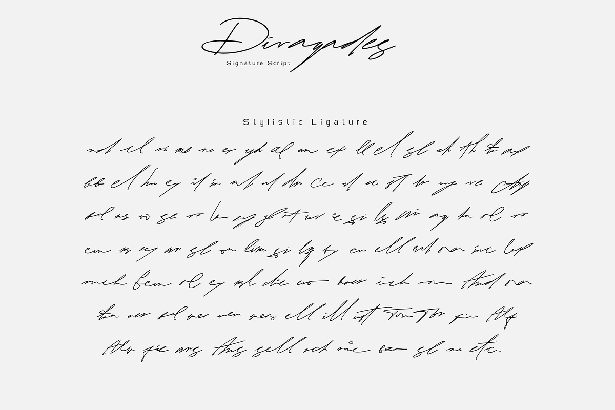 Diragades | Signature Script, a Script Font by Mozyen Studio (Photo 9 of 10)