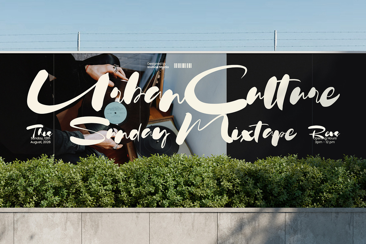 Bostania - Bold Brush Font, a Handwritten Font by Inviline.co (Photo 7 of 10)