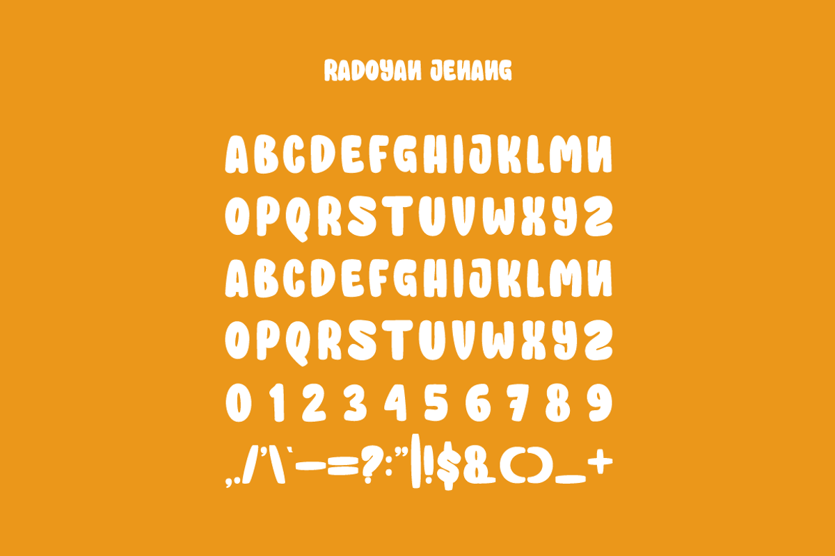 Radoyan Jenang - Kids Font, a Sans Serif Font by Iqsiart Studio (Photo 3 of 6)
