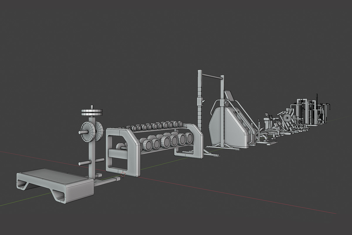 Low Poly Gym Equipments, an Object 3D Model by Artem Varnitsin (Photo 6 of 6)