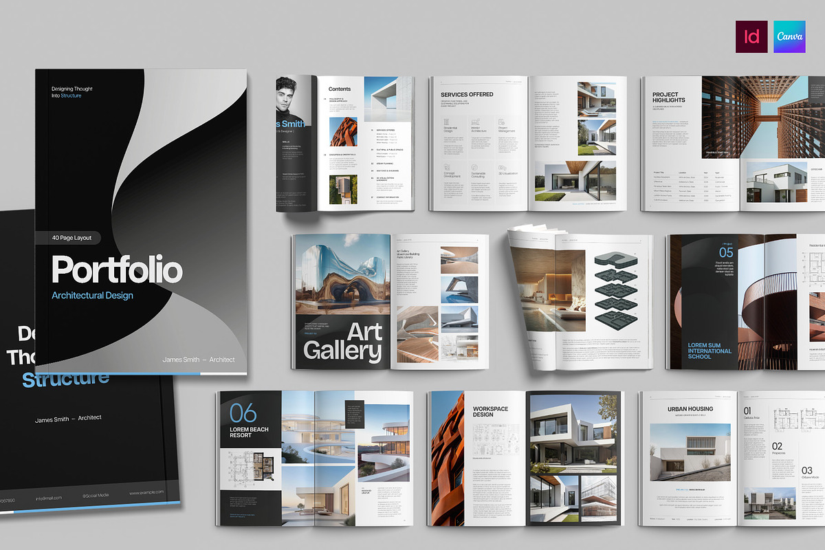 Architecture Portfolio Template, a Brochure Template by BrandPacks (Photo 1 of 6)
