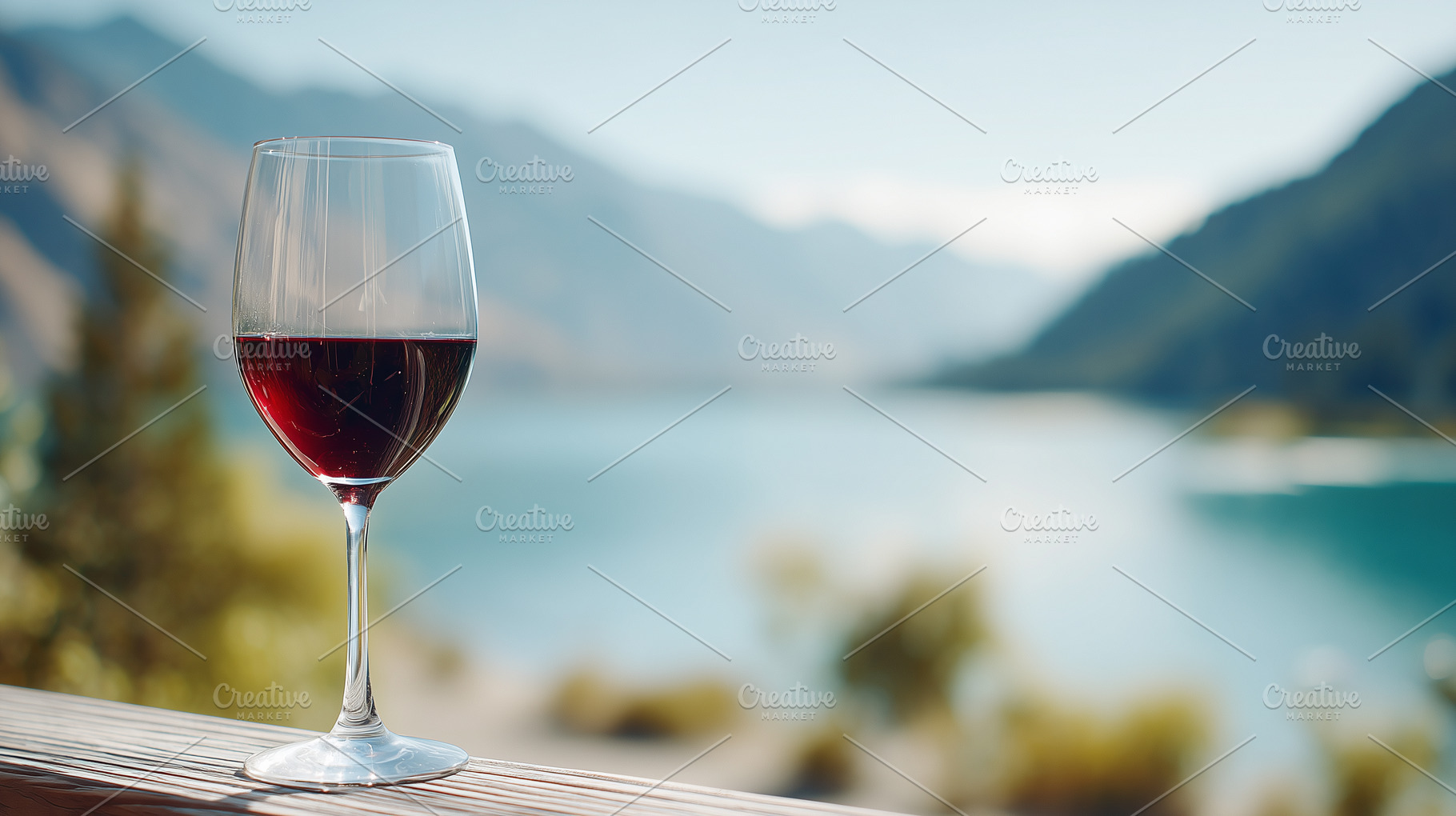 Glass of red wine on a wooden table, a Food & Drink Photo by MistyDay