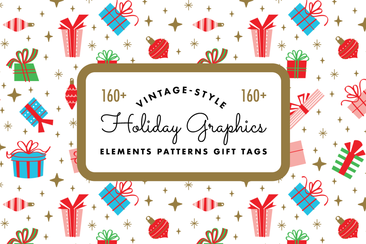 Vintage Style Holiday Kit, an Illustration by Kelly Carnes Design (Photo 1 of 8)