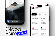 Global Esim App Product Ui Kit, an App Template by Soulfuldesignstudio (Thumbnail 1 of 9)