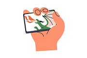Hands hold phones with online videos, a Technology Illustration by Good Studio (Thumbnail 9 of 9)