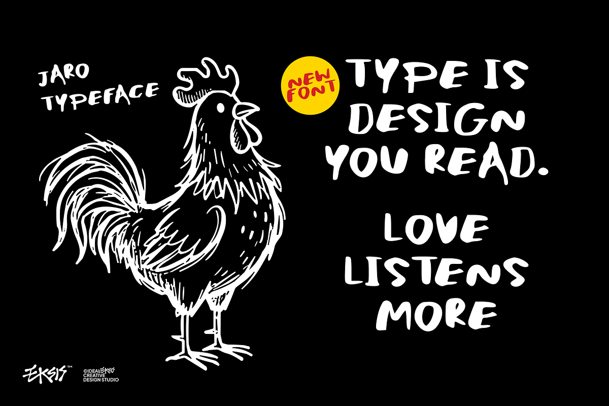 Jaro Playful Display Font, a Handwritten Font by Ideal Eksis (Photo 7 of 8)