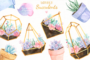 Lovely Succulents Watercolor Clipart, a Decorative Illustration by everysunsun (Thumbnail 4 of 4)