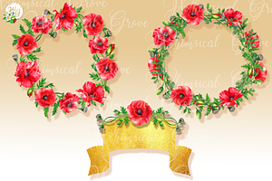 Scarlet Poppy Set 18 Clipart