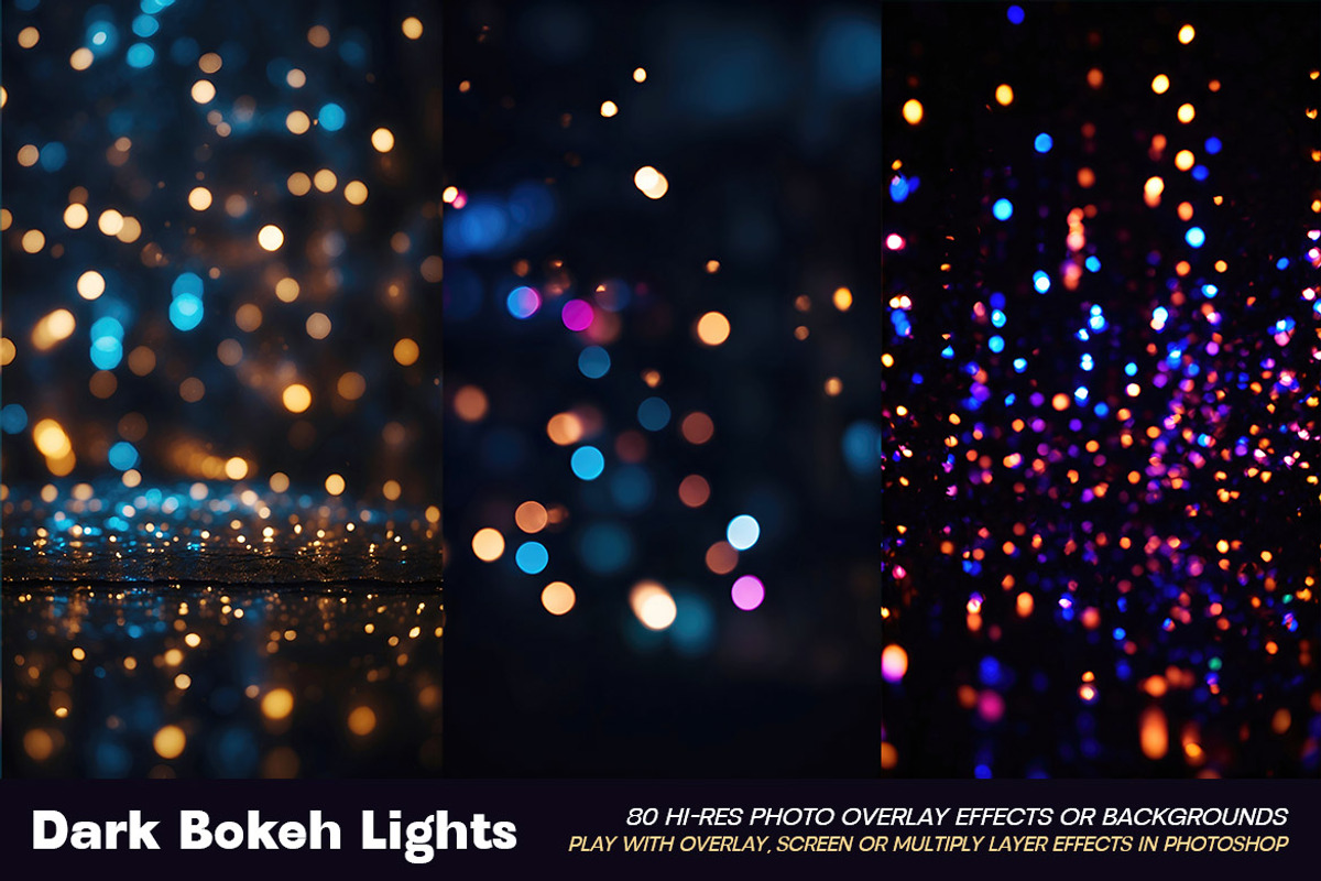 Dark Bokeh Photo Overlay Effects, a Background Graphic by Deeezy (Photo 8 of 14)