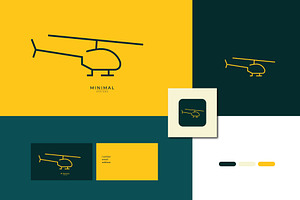 Minimal icon logo of a Helicopter, a Branding & Logo Template by idesign_4u