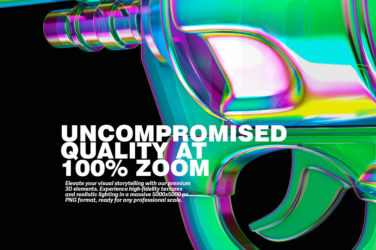 50+ Cyberpunk 3D Arsenal - Iridescen, an Object Illustration by DigitalPen (Photo 3 of 7)
