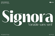 Signora | Sans Serif Family, a Sans Serif Font by Black Studio (Thumbnail 1 of 11)