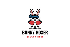 Bunny Boxer Logo, a Branding & Logo Template by Pixes