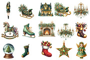 Watercolor Elegant Christmas Clipart, an Illustration by Designworld (Thumbnail 2 of 6)