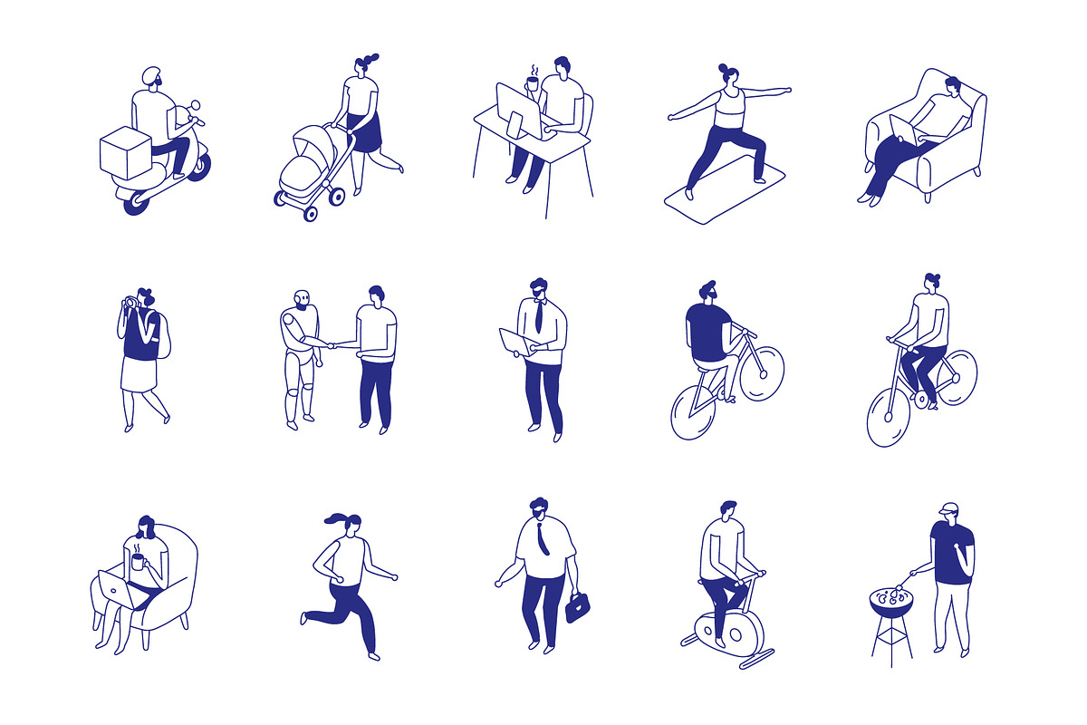150+ Isometric Line People Set, a Person Illustration by Vector_Art (Photo 10 of 16)