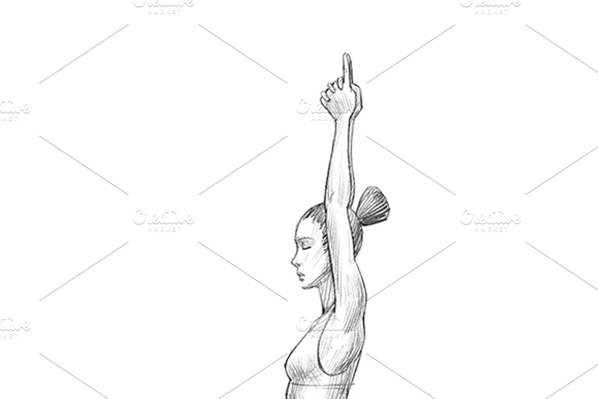 Sketchy yoga poses illustration set, an Illustration by RasterBird (Photo 10 of 12)