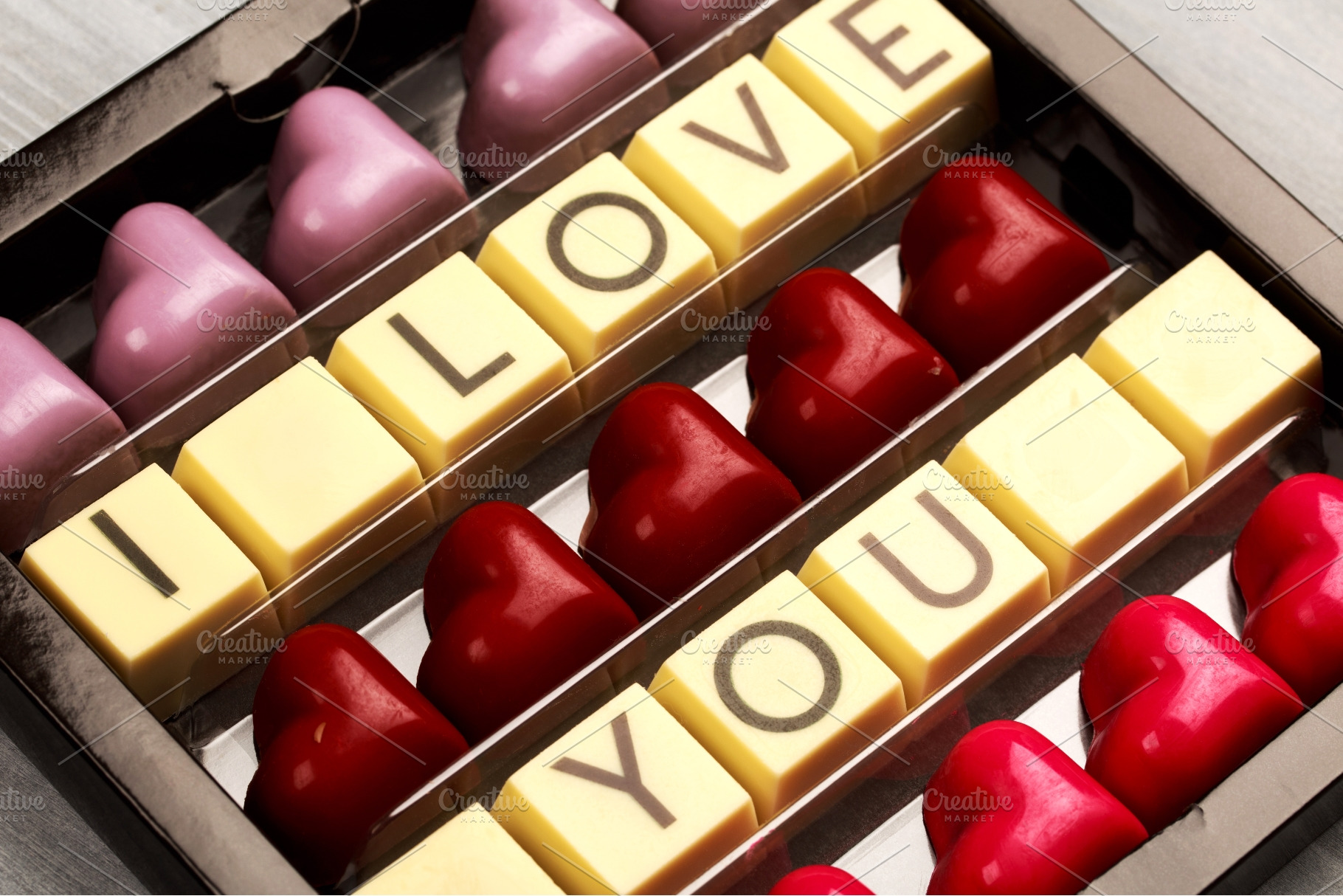 I love you chocolate letters in, a Food & Drink Photo by Anna Efetova