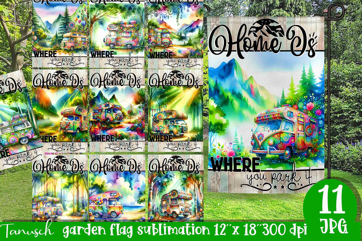 watercolor camping bundle, a Templates & Theme by TanuschArts (Photo 3 of 10)