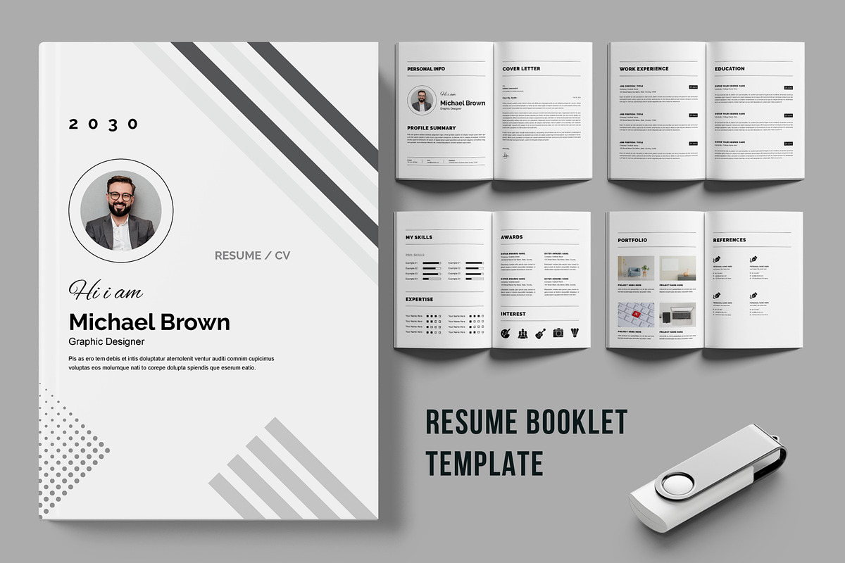 Resume Booklet Layout, a Stationery Template by ContestDesign (Photo 1 of 3)