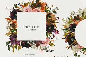 Spicy Cedar Watercolor Fall Clipart