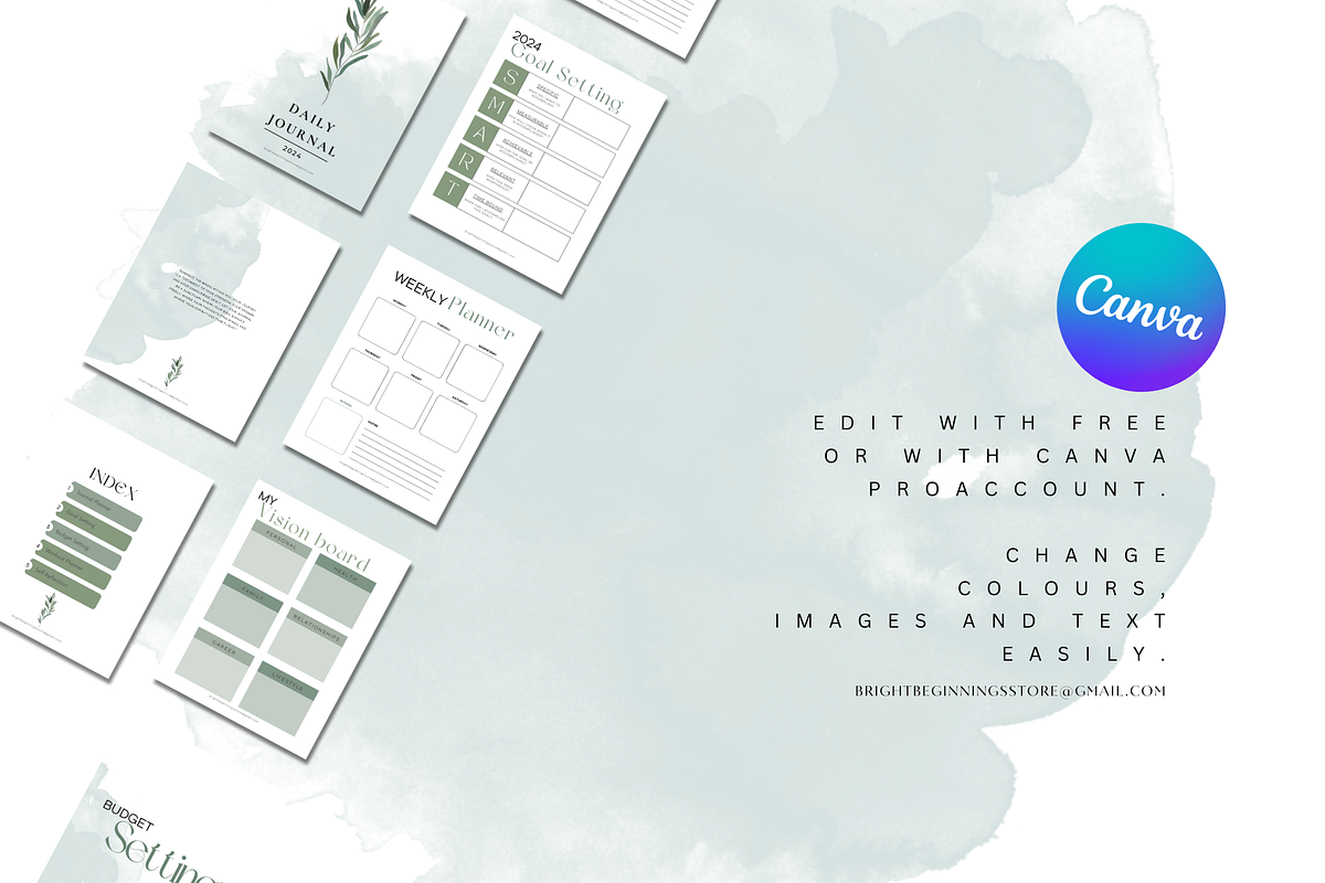 Contemporary Journal Planner, a Templates & Theme by Bright Beginnings Store (Photo 4 of 5)