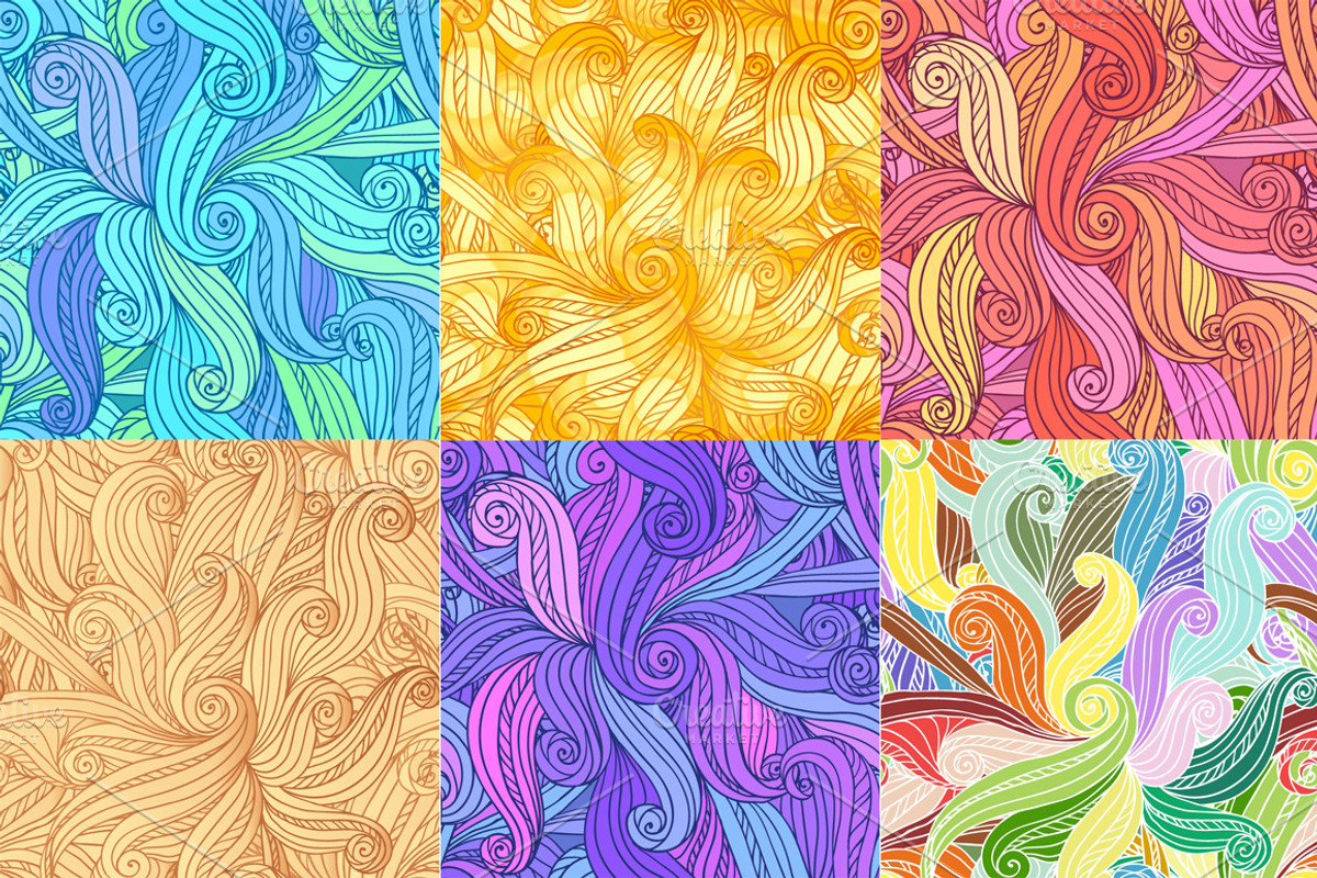 24 hand-drawn seamless patterns preview 5
