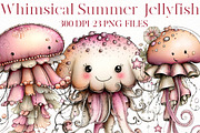 Whimsical summer jellyfish clipart, an Illustration by Designworld (Thumbnail 1 of 8)