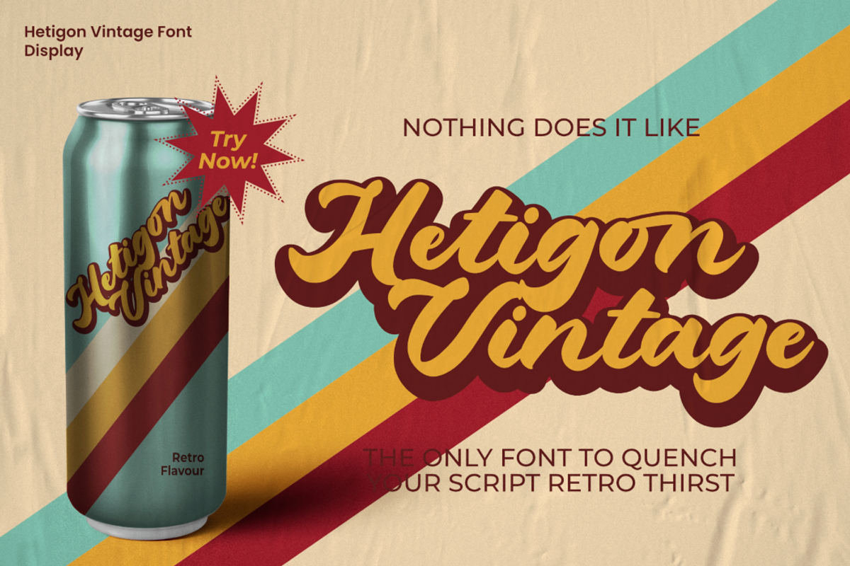 Hetigon Vintage, a Script Font by Rahagita Studio (Photo 5 of 9)