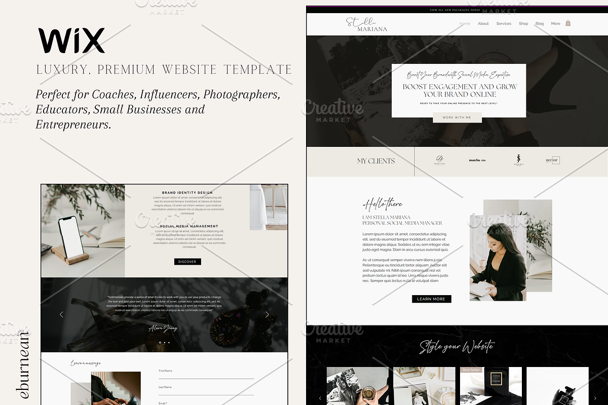 Wix Website Template for Coaches, a Wix Template by Studio Eburnean (Photo 1 of 5)