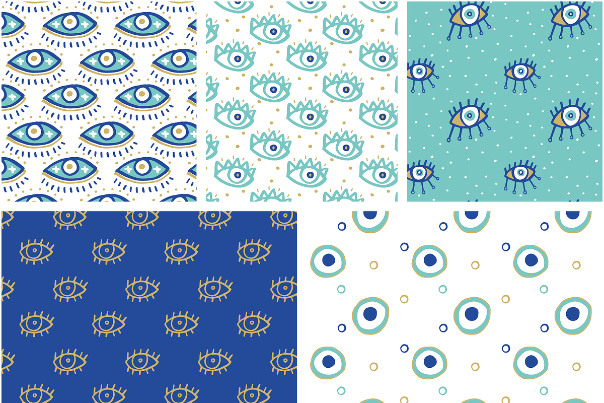 Eyes Doodles, a Pattern Graphic by Suphansa (Photo 6 of 9)
